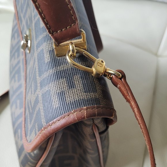 RARE FENDI FF MONOGRAM~ 2 WAY WITH CROSSBODY STRAP - Picture 16 of 16